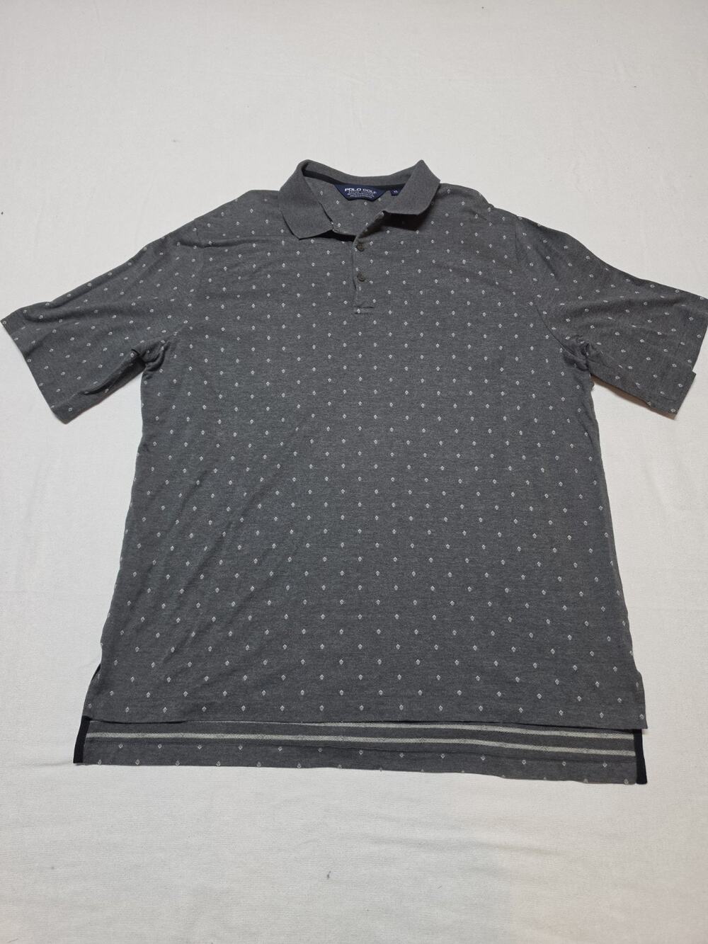 Polo Golf Ralph Lauren Men’s XL Gray Geometric Print Short Sleeve Polo Shirt